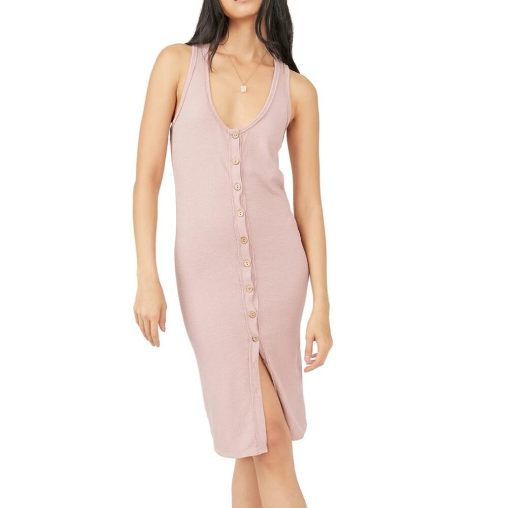 New Free People Gia Mauve Pink Midi Long Vest Sleeveless Dress Women's size S